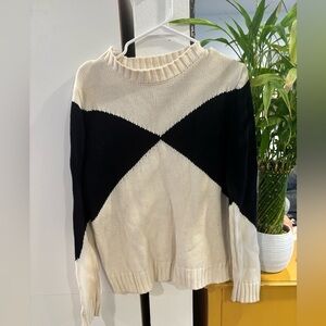Sportsgirl Black and Cream Sweater